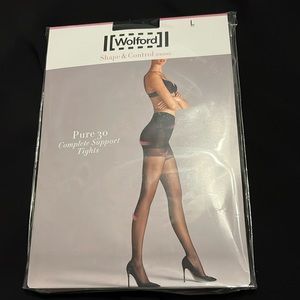 Wolford Pure 30 Complete Support Tights Shape & Control Strong, L NIP